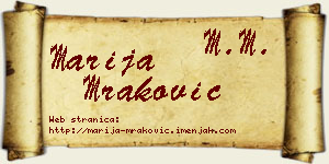 Marija Mraković vizit kartica